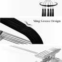 Cozymood Velvet Skirt Hangers 24 Packs Velvet Hangers with Clips Ultra Thin Non Slip Velvet Pants Hangers Space Saving Clothes Hanger for Trouser, Skirts, Jeans (Black)