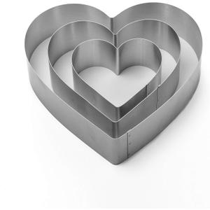 Large Heart Cookie Cutter Set-4/6/8 Inch Heart Cake Mold Ring Pancake Mold Valentine Day Gift Stainless Steel