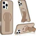 Designed for iPhone 16 Pro Max Case with Stand Hand Strap [Compatible with MagSafe][Shockproof Military Grade] Slim Translucent Matte Case for iPhone 16 Pro Max 6.9", Brown