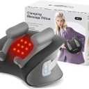 CRECAD Shiatsu Neck Massager with Heat, Electric Deep Tissue Kneading Massage Pillow with 10-Minute Timer for Full Body Muscle Pain Relief, Cordless Portable Cervical Traction Device (Black)