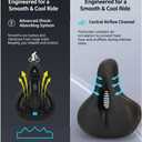 Bike Saddle Ergonomic Shape for Hip Comfort, Shock-Absorbing Design, Breathable Fabric, Suitable for Road & Mountain Biking, Secure Installation