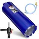 5" Pro Core Drill Bit with SDS Plus Water Injection Adapter (1-1/4"-7 UNC),14" Depth Upgraded-Welded Wet Core Bits for Concrete with Rebar, Brick,Masonry,Stucco,Mortar (Include Water Hose Kit)