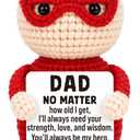 2 x Mini Birthday Gift for Dad from Daughter Son Wife Positive Crochet Hero