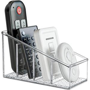 MaxGear Remote Control Holder Clear TV Remote control Storage Organizer Small Plastic Caddy for Home, 1 Pack