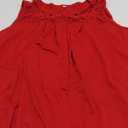 Saloogoe Summer Tank Tops for Women Loose Fit Pleated Tunics Scoop Neck Sleeveless Lace Tops Curved Hem Flowy Size L