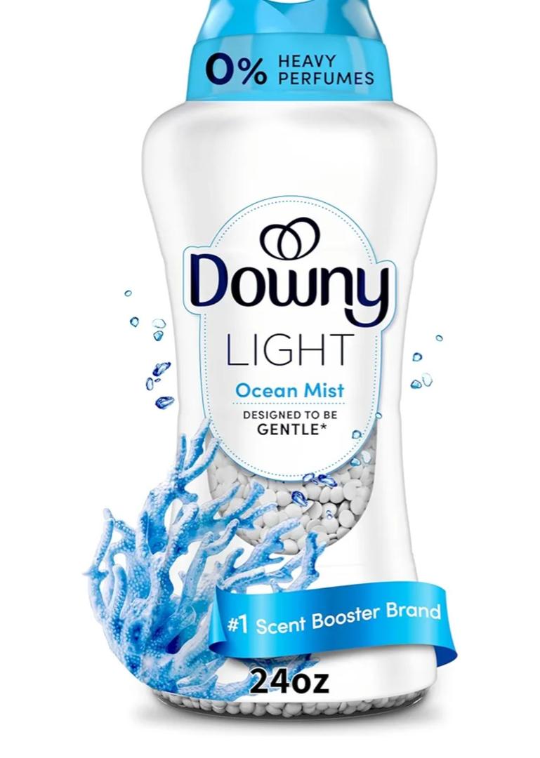 Downy Light Laundry Scent Booster Beads, Ocean Mist Scent, 24 OZ, In-Wash Fabric Beads Designed To Be Gentle With A Light Boost Of Scent, No Heavy Perfumes