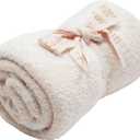 Barefoot Dreams CozyChic Scalloped Receiving Blanket (Infant) Pink/White Tutu One Size