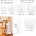 5 Pieces Cake Separator Plates Stands with 15 Pieces Clear Plastic Cake Dowel RodsCake Supports for Tiered Cake Stacking for 4, 6, 8, 10, 12 Inch Cakes.