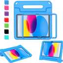 AVAWO Kids Case for New iPad (A16) 11th Generation 11 Inch 2025, iPad 10th Generation 10.9" 2022 with Built-in Screen Protector Durable Shockproof Lightweight Handle Cover for i Pad 11/10, Light Blue