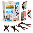 PICK A TOY 23 Sticky Wall Climbing Black Ninjas with DIY Costume Stickers – Stretchy Window Crawlers, Easter Basket Stuffers, Birthday Goodie Bag, Party Favors for Kids