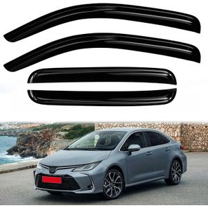 4PC Rain Guards for 19-24 Honda Civic Sedan Only Window Visors for 2019-2024 Civic Models Deflectors Sun Shades Vent Tape On Out Channel