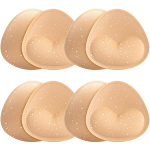 Waterproof Bathing Suit Cups Inserts - 4 Pairs Swimsuit Pads Heart Push up Insert for Women, Bikini Padding Insert (Beige) Waterproof Bathing Suit Cups Inserts - 4 Pairs Swimsuit Pads Heart Push up Insert for Women, Bikini Padding Insert (Beige)