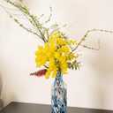Blue and White Swirl Art Glass Vase, Ideal for Home, Office, Wedding Decor, Centerpieces and Table Arrangements 10 inch