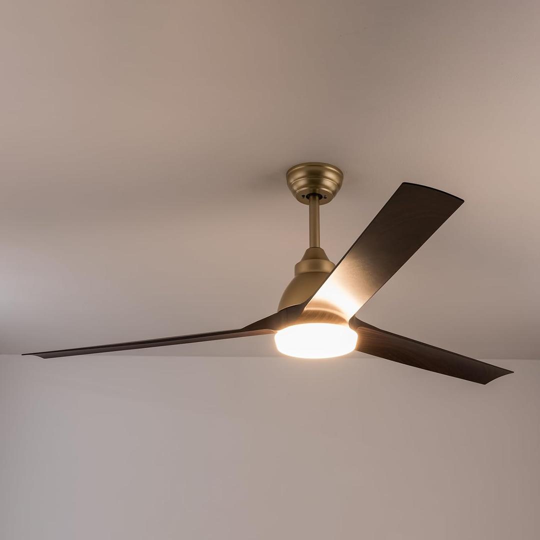 Smart Ceiling Fan with Light, 42in Ceiling Fan with Remote Control, Adjustable Light Color Wind Speed, Timer, 45W, Dark Brown