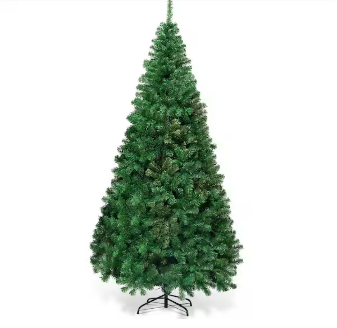 7 ft. Green PVC Hinged Xmas Pine Artificial Christmas Tree