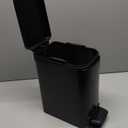 Cesun Small Bathroom Trash Can with Lid Soft Close, Step Pedal, 6 Liter / 1.6 Gallon Stainless Steel Garbage Can with Removable Inner Bucket, Anti-Fingerprint Finish (Matt Black)