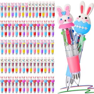 Eaasty 96pcs Mini Multicolor Bunny Party Ballpoint Pen Bulk 4-in-1 Retractable Cartoon Bunny Gnome Eggs Ballpoint Writing Pens for Graduation Gifts School Party Supplies Favors Exchange Gift Rewards