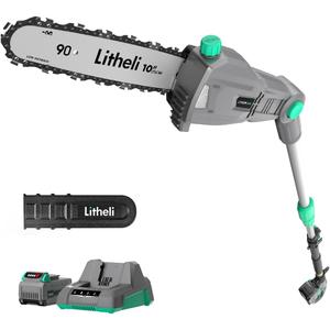 Litheli Cordless Pole Saw,10-Inch 40V Pole Saws for Tree Trimming, Electric Tree Saw for Branch Cutting, Pruning, 2.5Ah Battery& Charger Included