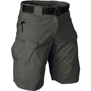 Tactical Cargo Workout Shorts for Men Outdoor Hiking Fishing Combat Casual Work Short Multi Pockets (No Belt) (L)