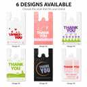 YoYoRain 1000 Pack White Design Thank You T-Shirt Bags with Handles, 11"x6"x21" Plastic Shopping Bags for Grocery, Retail & Takeout