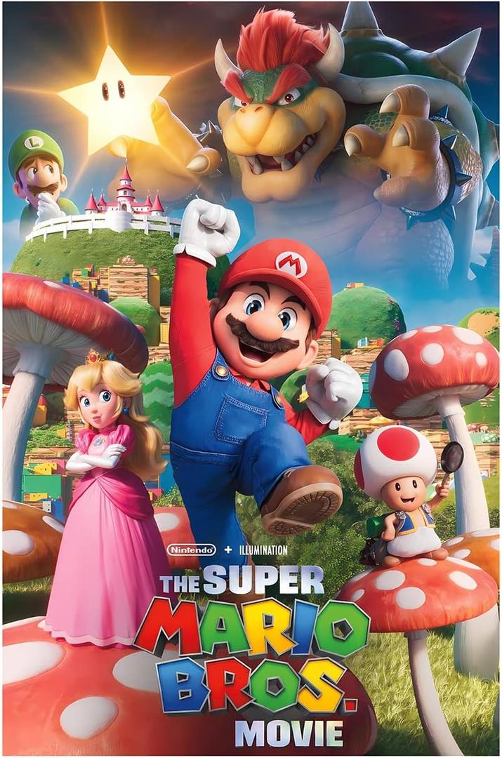 XIHOO The Super Mario Bros. Poster 2023 Movie Posters Prints Bedroom Decor Silk Canvas for Wall Art Print Gift Home Decor Unframe Poster 11x17inch 28x43cm