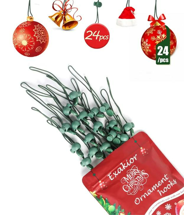 Ornament Hooks – Essential Christmas Tree Decorating Hangers Great Xmas Ornament Hooks for Hanging Christmas Decorations 35 PCS (Round-Upgraded-24pcs)