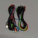 4 in 1 Multi Charging Cable [2Pack 5FT], Tangle Free USB C Car Charger Cable Nylon Braided with 2 USB-C/IP/Micro, Travel Charging Cords for iPhone Android iPad and More (Black_Red_Blue_Green)