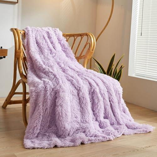 Amazon.com: XeGe Luxury Faux Fur Throw, Light Purple Soft 50x60 Fluffy Blanket, Shaggy Plush Decorative Couch Throw, Cute Furry Fuzzy Office Lap Blanket for Bedroom Living Room Lavender : Home & Kitchen