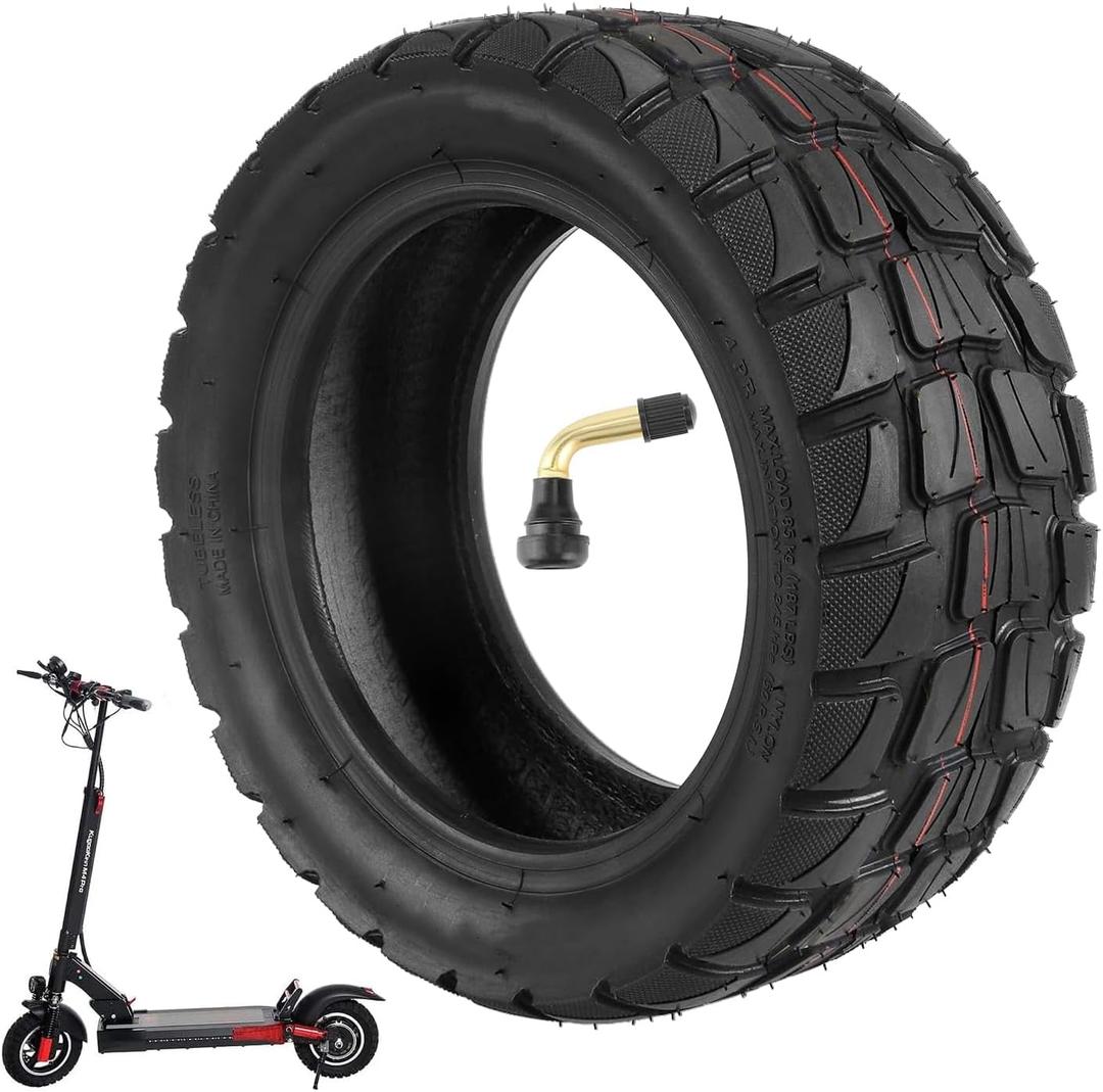 80/65-6 Off Road Tubeless Tire, 10x3 255x80 10 Inch Electric Scooter tire, With Tire Air Valve, for Nanrobot D4+/D5+/D6+/Apollo Pro/Varla Eagle One Electric Scooter