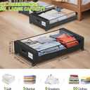 Molutsody Under Bed Storage with Wheels, 2-Pack Underbed Storage Containers with Clear Lids, Under Bed Shoe Storage Organizer, Rolling Under the Bed Storage Bins for Clothes Shoes Blankets (Black), 16.95"x31.5"