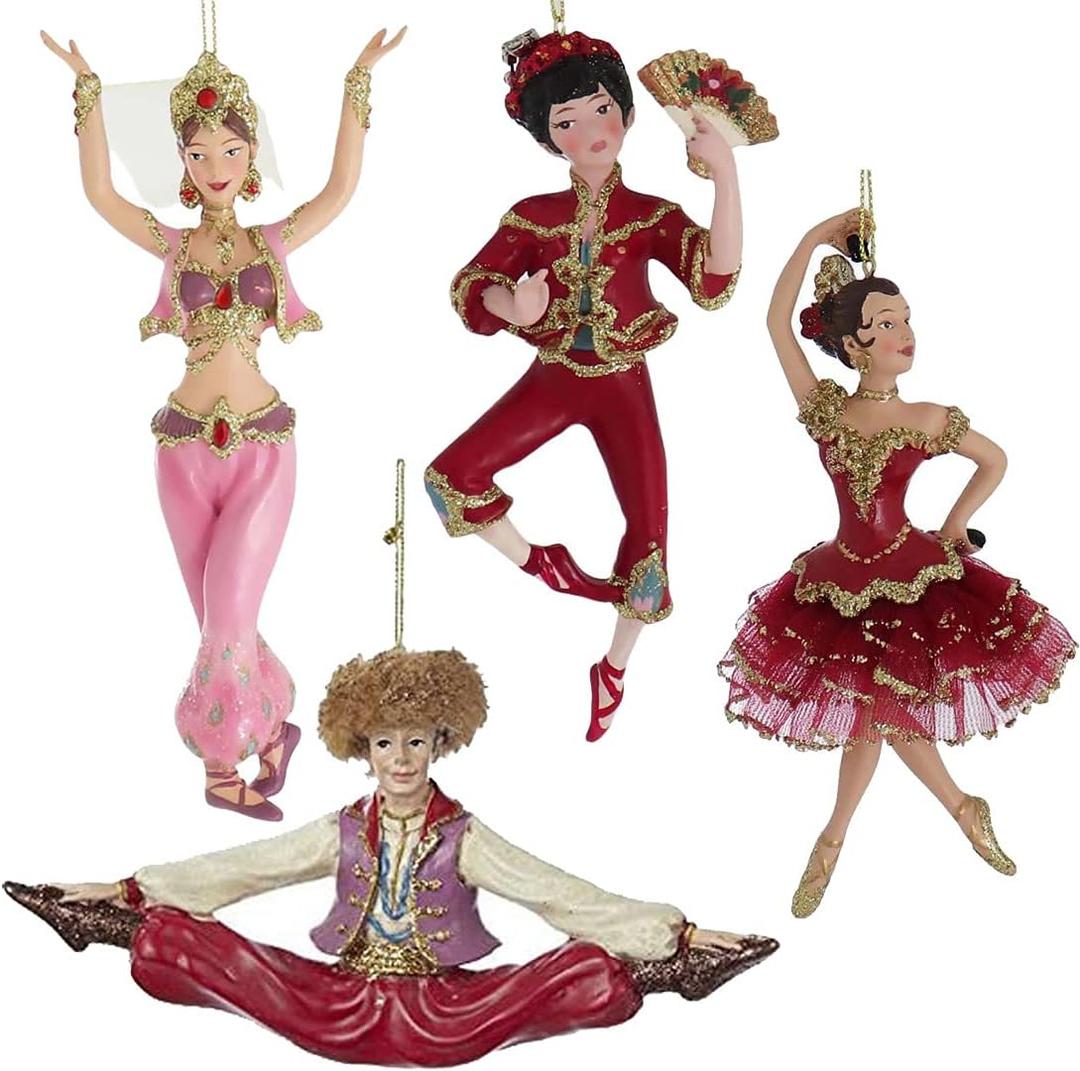 Kurt Adler Resin International Dancer Ornament Set Of 4, Christmas