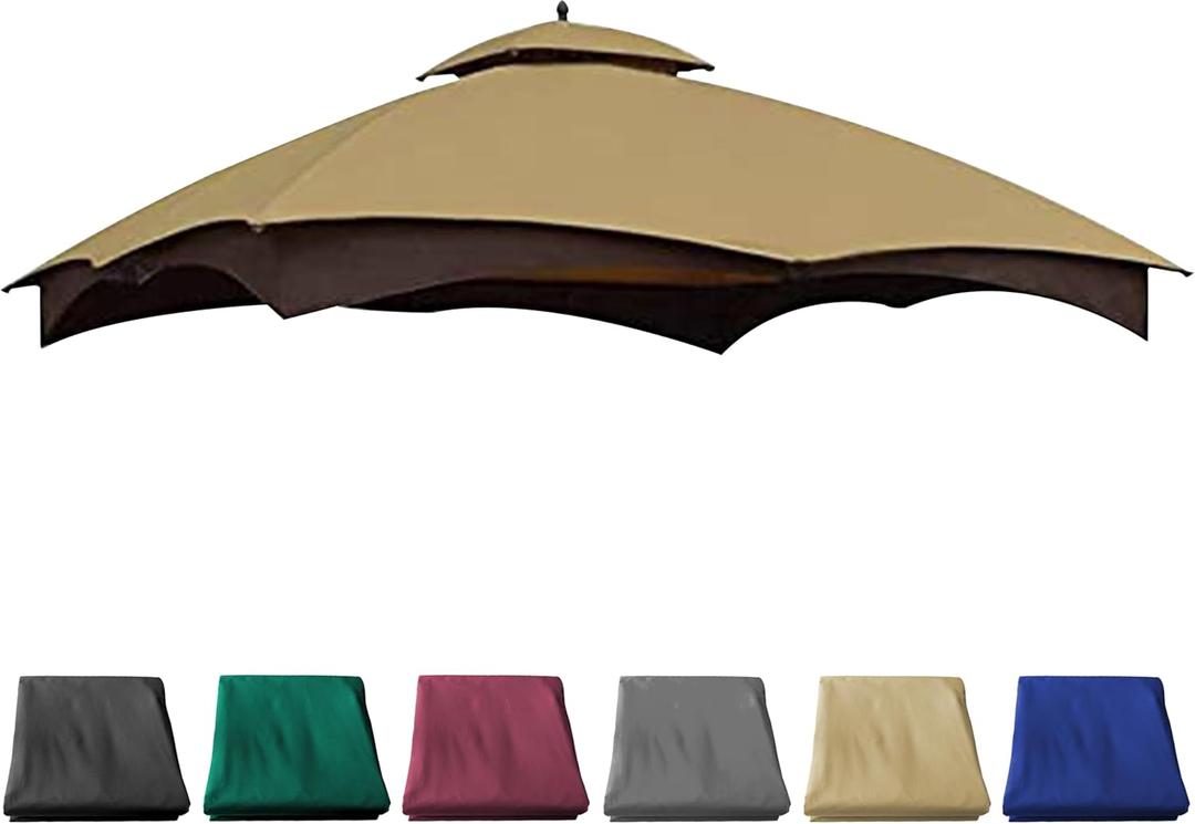 10X12 Replacement Gazebo Cover for Lowe's Gazebo Model #TPGAZ17-002C,TPGAZ17-002 (Beige)