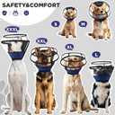 Soft Dog Cone for Dogs After Surgery,Transparent Breathable Dog Cone Collar for Small Large Medium Size Dog,Adjustable Depth Pet Recovery Collars,Elizabethan Collar for Dogs Stop Licking (Blue-S)