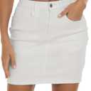 GUANYY Womens Mini Denim Skirt-Casual Stretch Slim Fit High Waisted Jean Skirts, Size Large