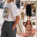 LessonZoo 3 Pack Girls Uniform Capri Pants, 3-Color, 11-12 Years