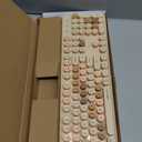 Wireless Keyboard and Mouse, Full-Size Retro Typewriter Keyboard with Round Keycaps, 2.4GHz for Windows, Mac, Laptop, PC, Desktop (Milky Tea Colorful)