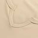 PALINDA Women Fitted Long Sleeve Shirts Ribbed Notch V Neck T Shirts Layering Tee Tops (Beige, S)