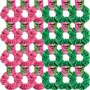 24 Sets Witch Party Favors Pink and Green Hair Scrunchies Hair Tie Crown & Witch Hat Movie Fan Gifts Accessories for Birthday Party Gifts Halloween Decorations