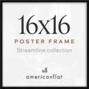 Americanflat 16x16 Picture Frame - Slim Molding - Black