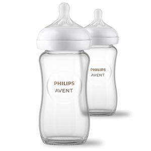 Philips Avent Natural Glass Baby Bottles, 8oz, 2-Pack, SCY913/02