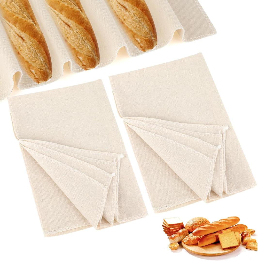 2PCS Proofing Cloth for Bread Baking 14x18 Inches Linen Cloth Reusable Bread Proofing Cloth Thick Baking Bread Cloth for Dough, Baguettes, Loaves, Pastry, Homemade Bread