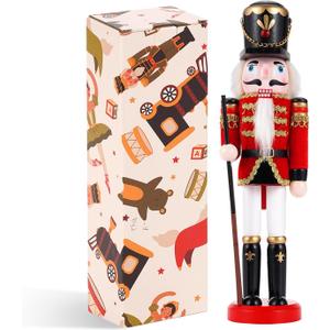 COMBIUBIU 11.8 inch Christmas Decorations Nutcracker Ornaments, Wooden Nutcracker Figures, Festive Collectible Nutcracker Gift forTable Desktop, Fireplace, Thanksgiving, Christmas Decor