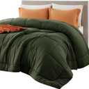 Bedsure Comforter Duvet Insert - Quilted Comforters Queen Size, All Season Duvet, Down Alternative Bedding, with 8 Tabs, Gifts for Women/Men, Olive Green, Queen 88 x 88 Inches