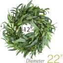 Olive Wreath for Front Door 22 inch, Greenery All Season Wreath with Olive Leaf Fruit, Home Decoration for Outdoor Living Room Indoor Wall and Outside Summer All Season Wedding