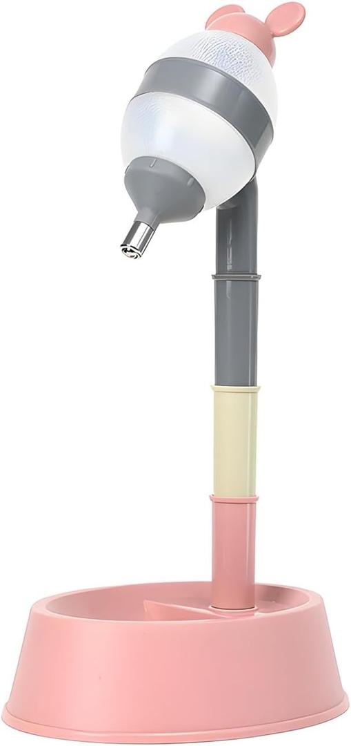 NACOCO Pet Standing Water Dispenser - Cat Dog Standing Bowl with Detachable Pole Automatically Feeding Water Height Adjustable(Grey-Pink Ear) NACOCO Pet Standing Water Dispenser - Cat Dog Standing Bowl with Detachable Pole Automatically Feeding Water Height Adjustable(Grey-Pink Ear)