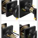 goldenwarm Matte Black Passage Door Knob - Stylish Interior Closet Door Handle for Hallway & Closet Doors, Adjustable Latch, Easy Installation, 5 Pack