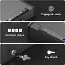 Biometric Gun Safe for Handgun - 3-Way Quick Access Pistol Safe with Fingerprint/Digital Keypad/Key, Large Capacity Gun Lock Box for Home, Bedside Nightstand and Car, Matte Black