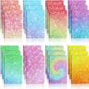 24 Pcs Glitter Mini Pocket Notepads for Kid Party Favor 6 Style Cute Notebook 32 Page 5 x 3 Inch Lined Paper Travel Writing Prism Journals for Women Birthday Back to School Gifts(Classic Color)