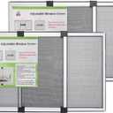 [MEASURE FIRST] FLYZZZ Window Screen, FIXED 19.68" HEIGHT, Fits Window Opening Width 28" to 52", Adjustable Sliding Screen Insert, Large, 2-Pack