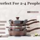 SENSARTE Nonstick Cookware Set 13-Piece, Healthy Pots and Pans Set Kitchen Cooking Set with Stay-Cool Handles, Silicone Utensils and Pot Protectors, PFOA Free, Medium